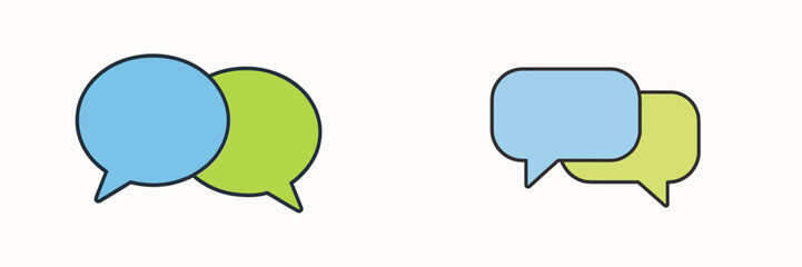 Conversation bubbles illustrating communication concepts and dialogue exchange between two individuals in a creative format