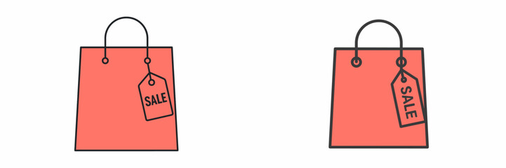 Shopping bags with sale tags representing discount offers for customers at a retail store during a seasonal clearance event