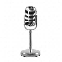An elegant vintage microphone in silver, creating a classic and stylish audio equipment image,