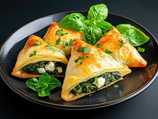 Spinach and feta stuffed spanakopita