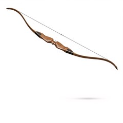 Obraz premium An elegant wooden recurve bow with curved limbs and a black string,
