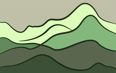 Minimalist Landscape Mountain Wall Art Design