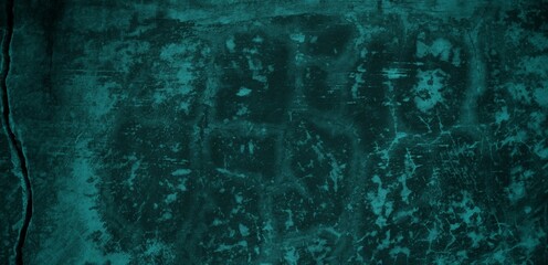 A textured background featuring a deep teal color with a distressed, grunge appearance. The surface shows variations in tone and subtle patterns, creating an abstract and moody aesthetic.