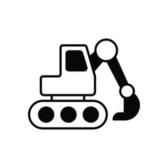 Bulldozer Vector icon