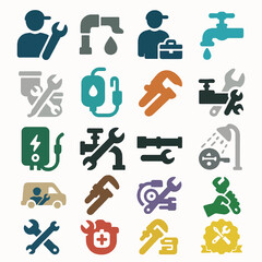 Plumbing and Repair Tool Icon Pack