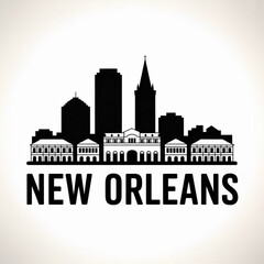 Obraz premium New Orleans Skyline Silhouette — Historic Creole City Vector Illustration