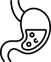 Human stomach icon - Editable Stroke SVG, fully scalable.