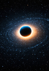 glowing planet in starry space