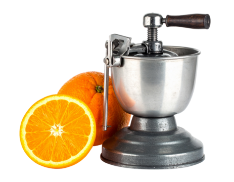 Vintage orange juice squeezer Isolated on Transparent or White Background