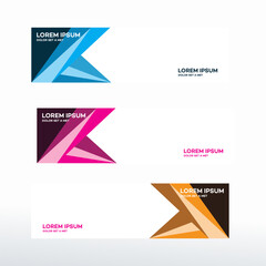 Abstract geometric shapes design templates in various colors.