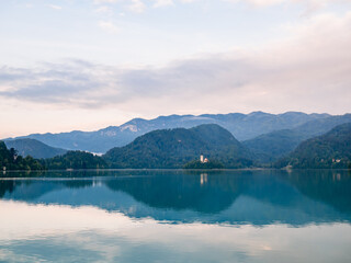 Lake Bled, Slovenia. Church on Bled Island