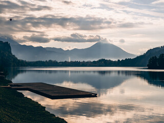 sunrise over the lake