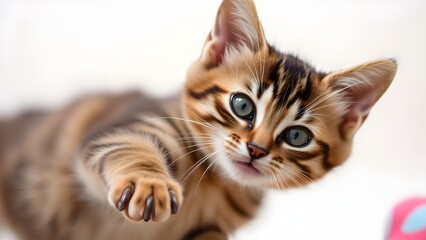cat, animal, kitten, pet, feline, domestic, fur, eyes, cute, portrait, white, kitty, red, isolated, pets, mammal, eye, young, adorable, nature, animals, baby, tabby, looking, hair