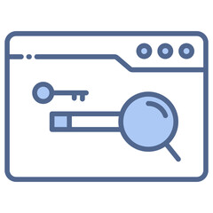 Keyword Research Blue Icon