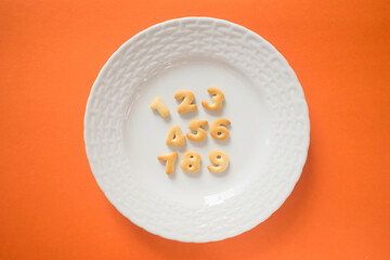 Number Biscuits on a White Plate