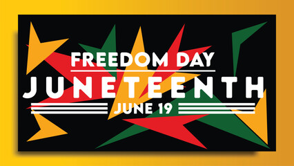 Independence Day Background Design June. Poster or banner with Juneteenth.with space for text June 19. Vector Illustration