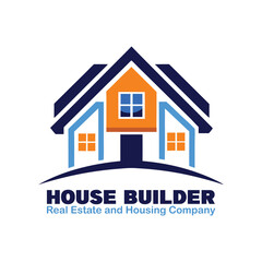 House Builder Real Estate and Housing Company Logo Design Vector Illustration
