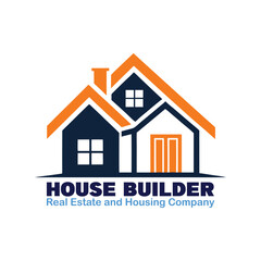 House Builder Real Estate and Housing Company Logo Design Vector Illustration