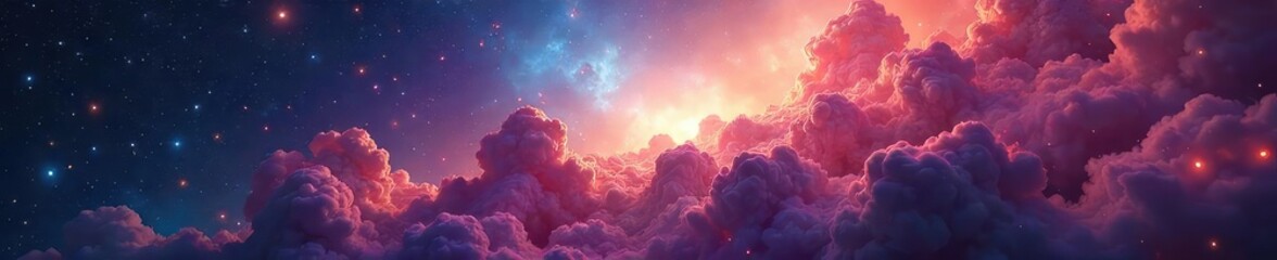 Stunning cosmic cloud of gas and dust, swirling colors of vibrant nebula, celestial wonder, deep space , light years, awe-inspiring, oxygen