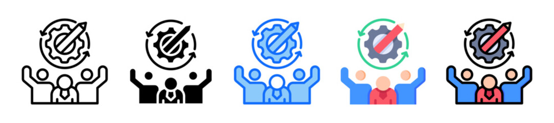Project Collaboration Icon Multiple Style