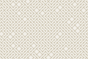 Monochrome technology background, neutral earthy colors, abstract geometric bg with random placed design elements, seamless vector pattern intricate chaotic connected shapes grid