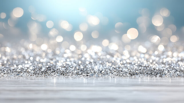 Silver glitter background with bokeh lights shining brightly creating festive atmosphere perfect for retirement party celebration full of joy and sparkle