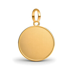 Blank Gold Medal Mockup on White Background