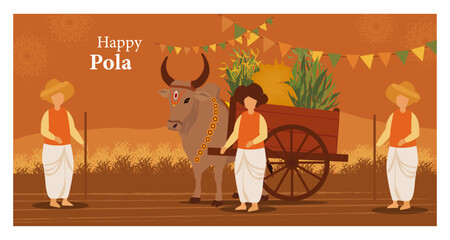 Polala Festival Honoring Bullocks Vector Collection-04