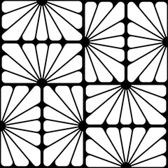 Black and white floral seamless pattern