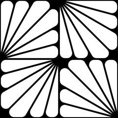 Black and white floral seamless pattern