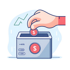 Isolated savings system on white background