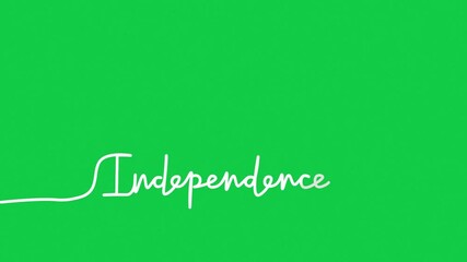 Hand drawn calligraphy monoline vintage text independence day  on background. Calligraphy lettering animation for Day, video Full HD,One line continuous animated typography art video animation

