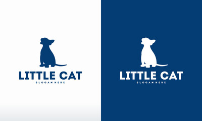 simple Little Cat logo designs template vector