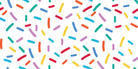 Rainbow Vermicelli Sprinkle Texture with Seamless Candy Background Featuring Donut Glaze and Sweet Colorful Sugar Decorations for Playful Dessert Inspired Pattern and Graphic Projects