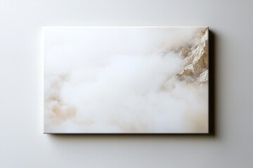 Serene mountain landscape enveloped in soft fog creates tranquil atmosphere, inviting reflection and peace