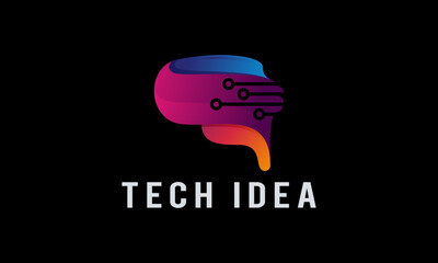 Pixel Brain Tech logo designs concept vector