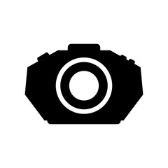 Camera icon on white background. Vector illustration.
