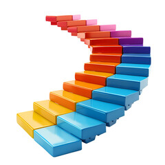 Fototapeta premium Colorful spiral staircase ascending steps success growth