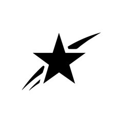 Fototapeta premium Bold vector logo of a star with dynamic comet trail in minimalist style.