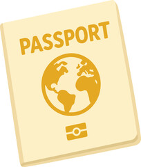 Passport Vector Icon with Globe and Security Symbol – Travel Identification Document