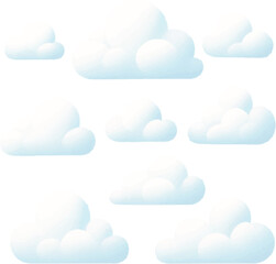 Fluffy White Clouds Illustration