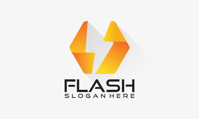 Modern Flash energy logo designs concept