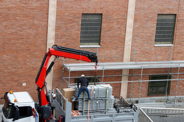 Maintenance works on a building