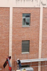 Maintenance works on a building