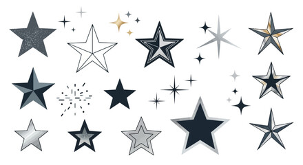 Collection of Elegant Stars Vector Graphics for Design Projects