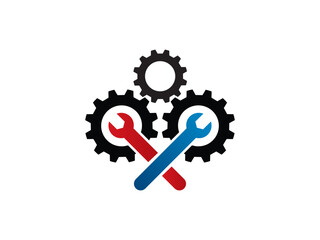 An emblem of industry and precision, this image showcases an intricate arrangement of interlocking gears and crossed wrenches. It's a symbol of mechanical prowess.