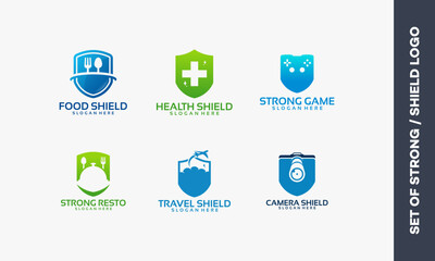Set of shield logo designs concept