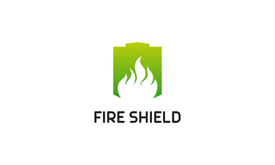 Fire shield logo designs concept