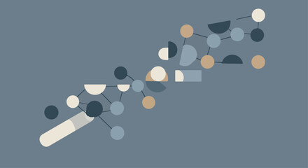 Abstract Molecular Structure  Connecting Dots of Scientific Innovation
