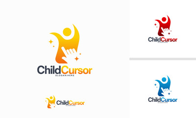 Child cursor logo designs template